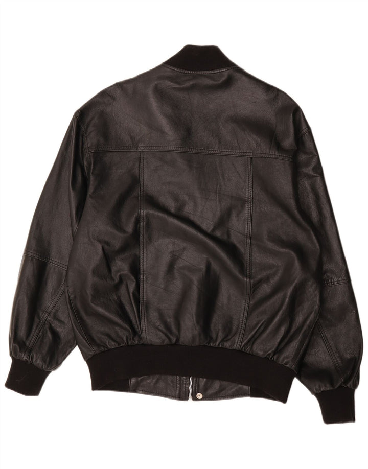 Vintage Herren Bomber Lederjacke UK 38 Mittelschwarzes Leder