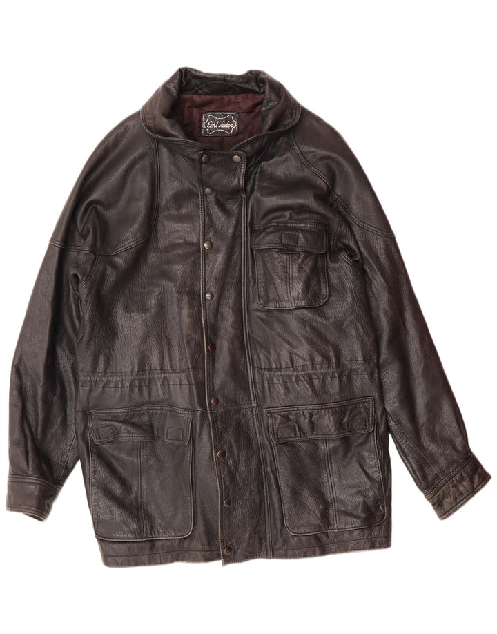 VINTAGE Herren Lederjacke UK 40 Großes schwarzes Leder