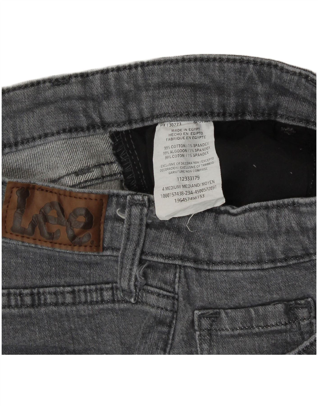 Lee Damen-Jeansshorts im Distressed-Look, US-Größe 4, Größe S, W27, graue Baumwolle