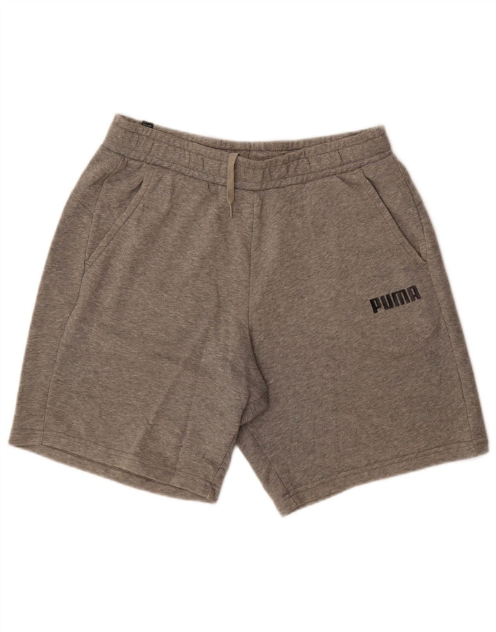 Puma Herren-Sportshorts aus mittelgrau gefleckter Baumwolle
