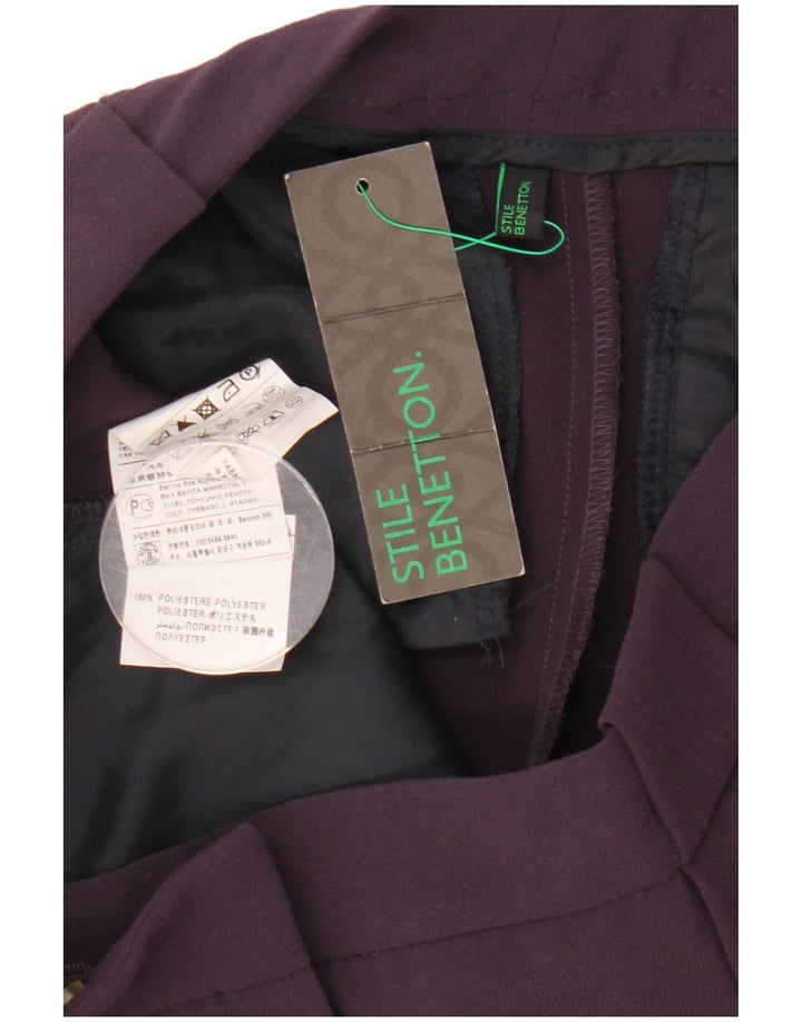 Benetton Slim Chino-Hose für Damen IT 42 Mittel W30 L28 Lila Polyester