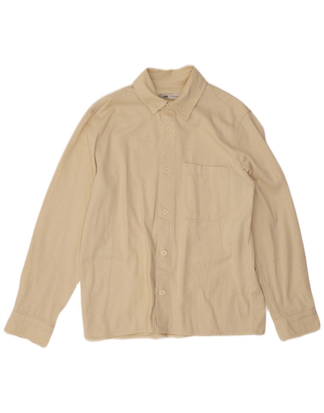 Zara Herrenhemd Mittelbeige Baumwolle