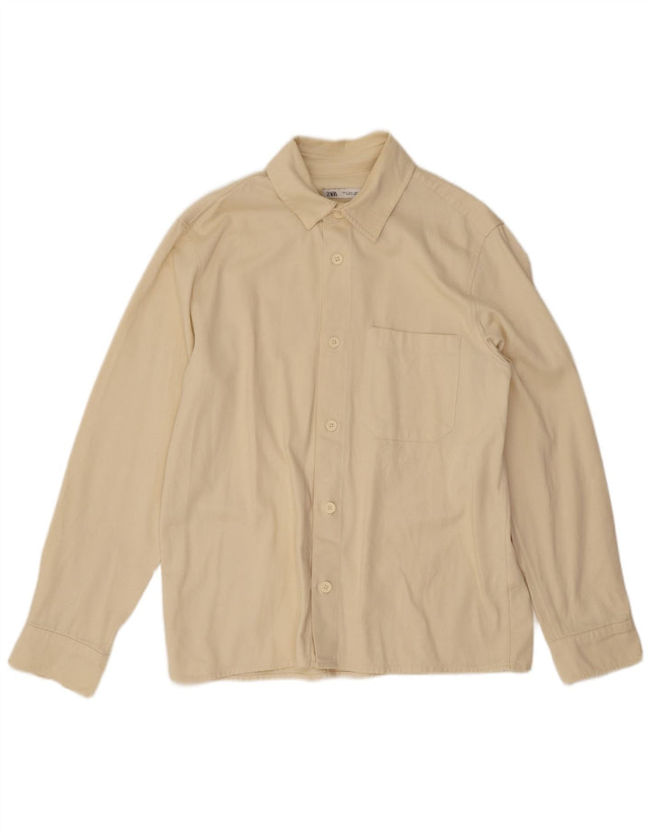 Zara Herrenhemd Mittelbeige Baumwolle