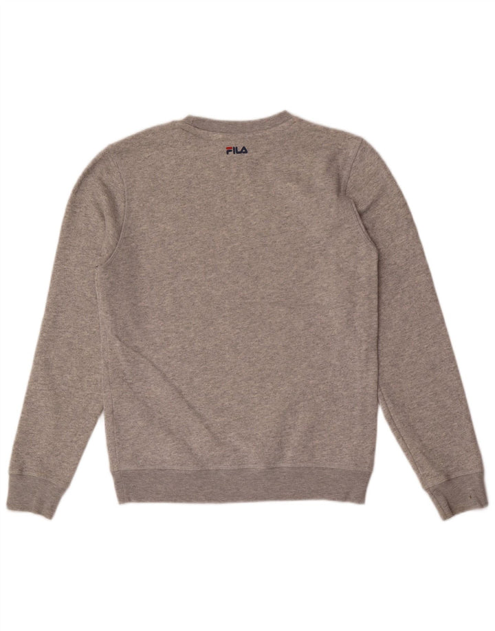 Fila Herren Grafik-Sweatshirt-Pullover XS Grau gefleckte Baumwolle