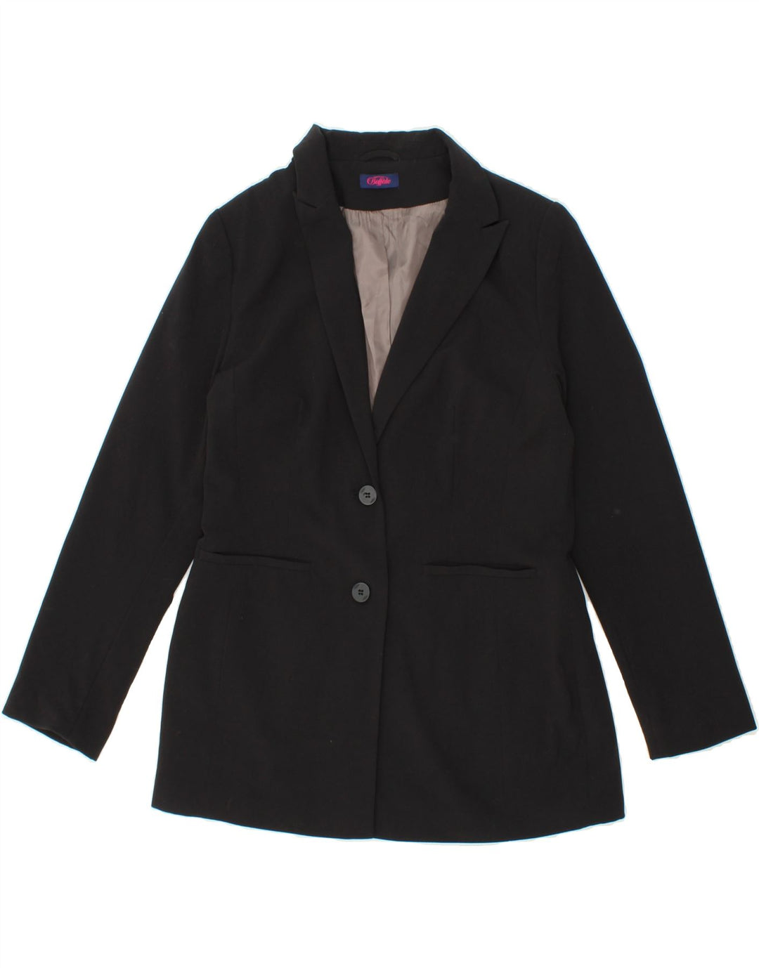BUFFALO Womens 2 Button Blazer Jacket UK 16 Large Black Polyester Vintage Buffalo and Second-Hand Buffalo from Messina Hembry 