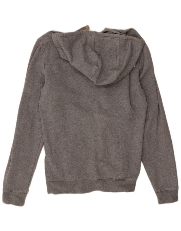 Emporio Armani Damen-Kapuzenpullover mit Reißverschluss, UK 14, mittelgrau, Farbblock