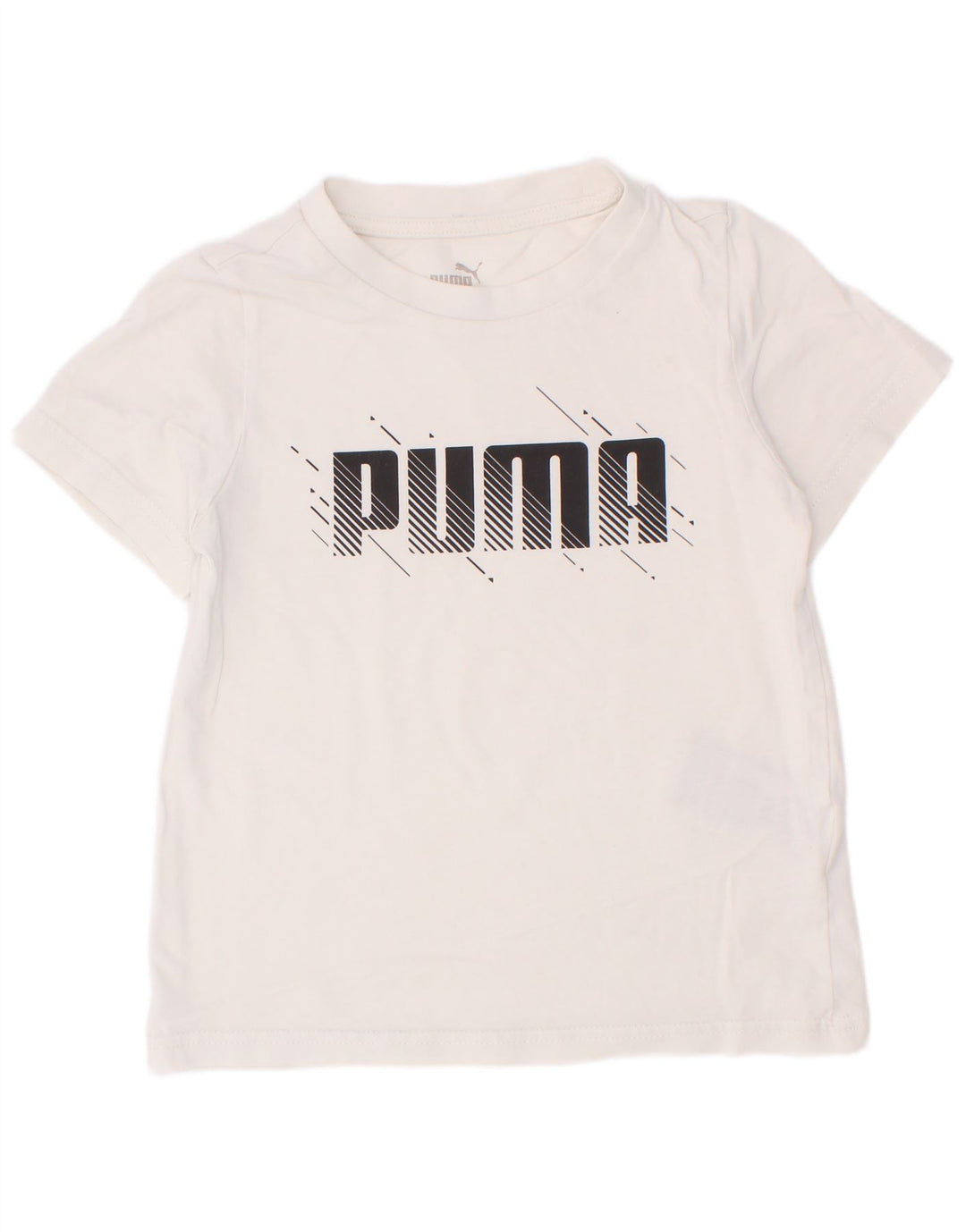 Puma Jungen T-Shirt mit Grafik, 5–6 Jahre, weiße Baumwolle