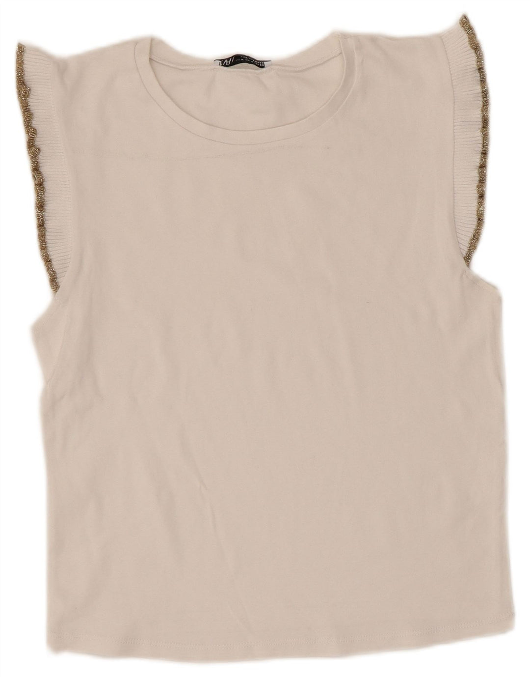 Ärmelloses Blusenoberteil für Damen von Zara, Gr. 12, Mittelweiß