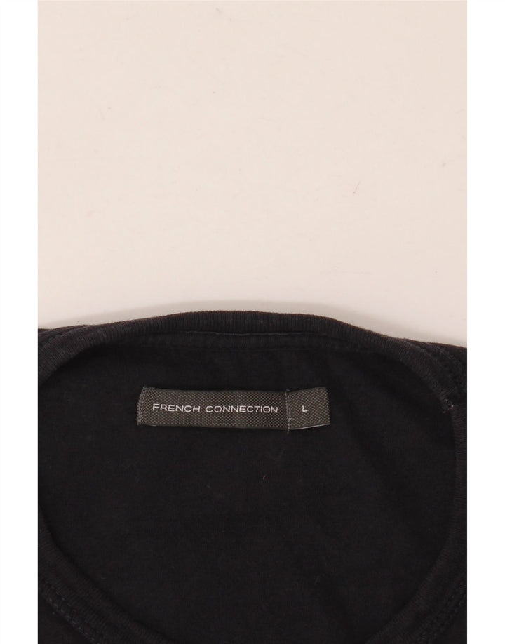 FRENCH CONNECTION Herren-T-Shirt-Oberteil, groß, Burgunderrot, Farbblock