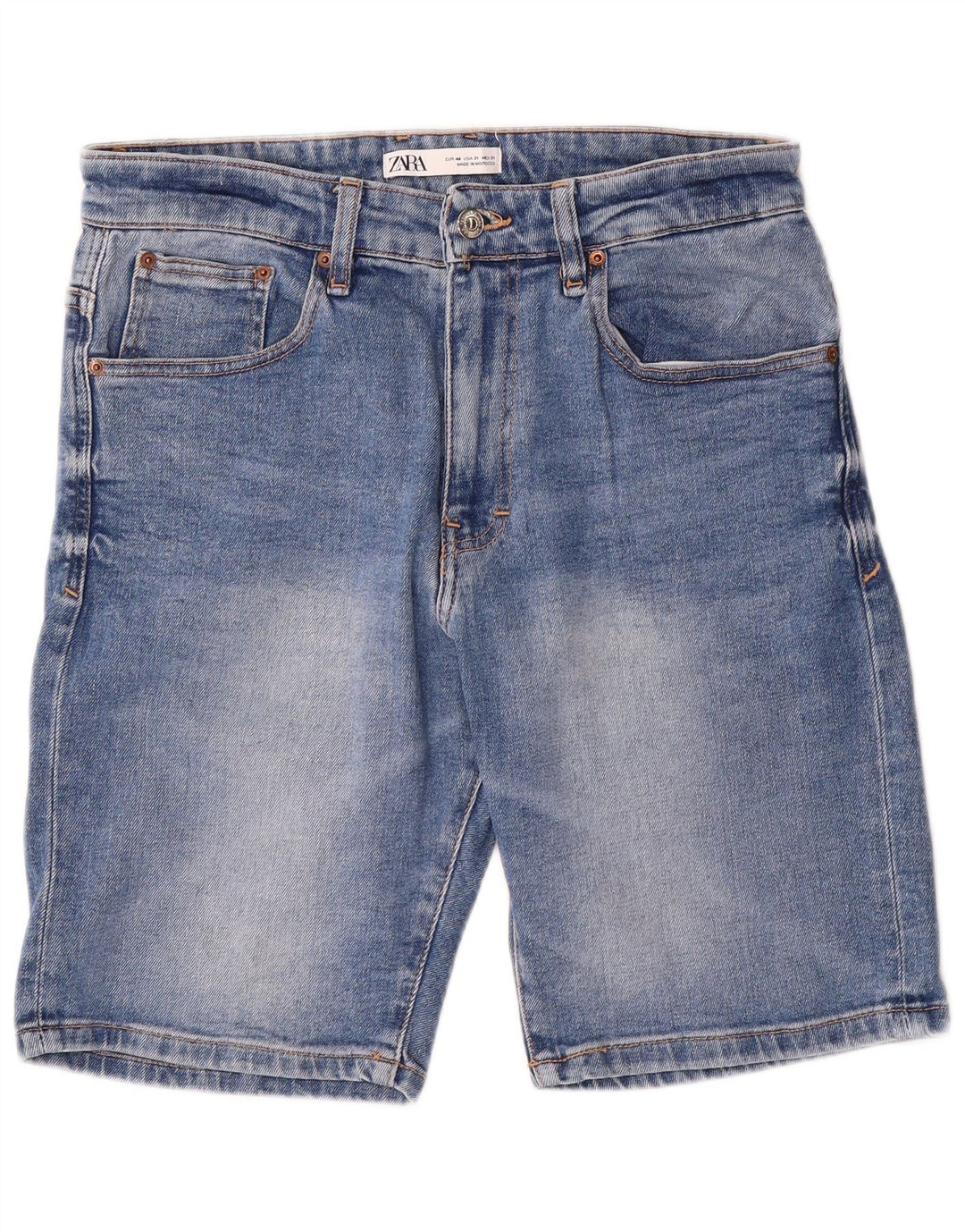 Zara Herren Jeansshorts EU 40 Medium W31 Blaue Baumwolle
