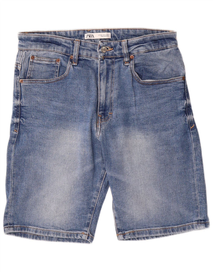 Zara Herren Jeansshorts EU 40 Medium W31 Blaue Baumwolle