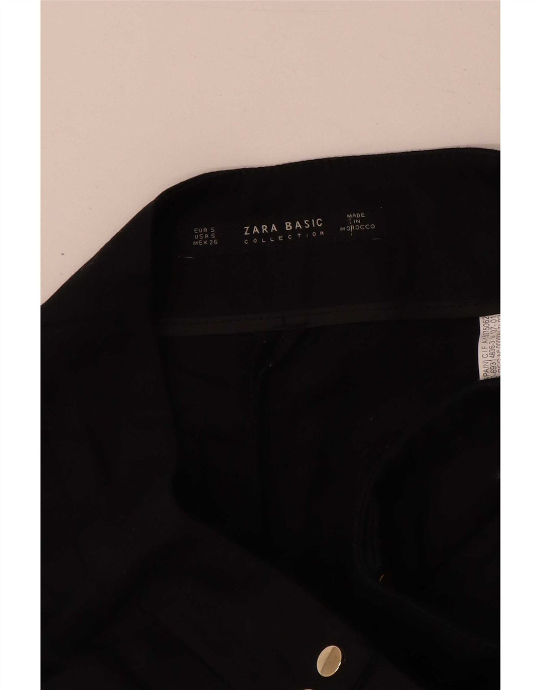 Zara Damen-Freizeitshorts, Größe S, W26, schwarze Baumwolle