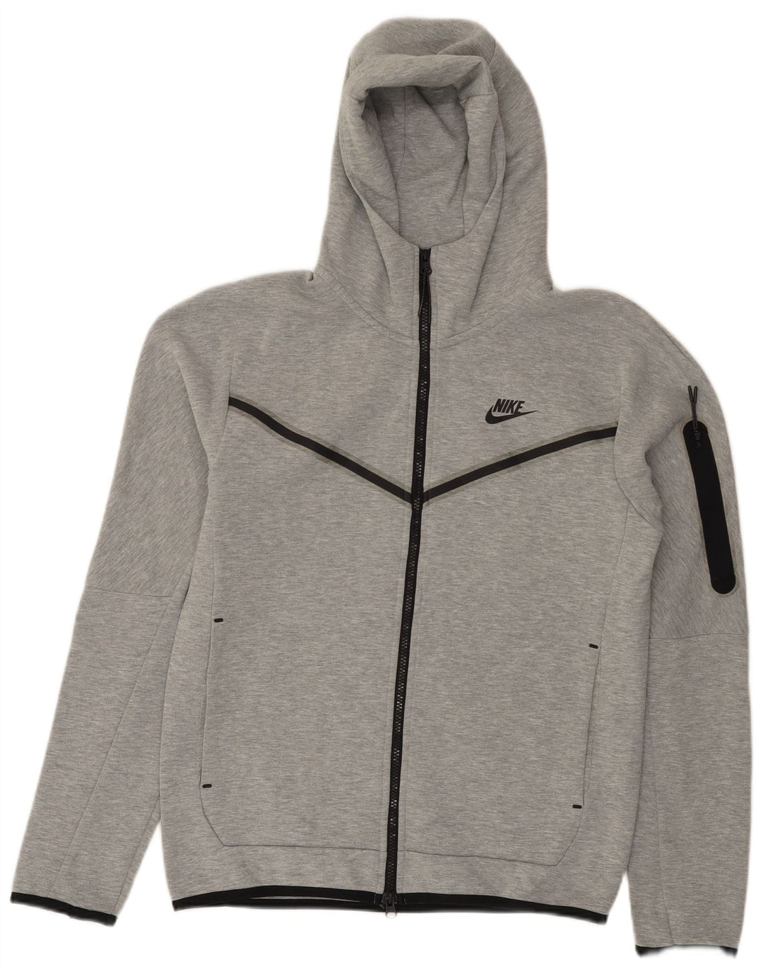 Nike Herren-Kapuzenpullover mit Reißverschluss, klein, grau gefleckte Baumwolle