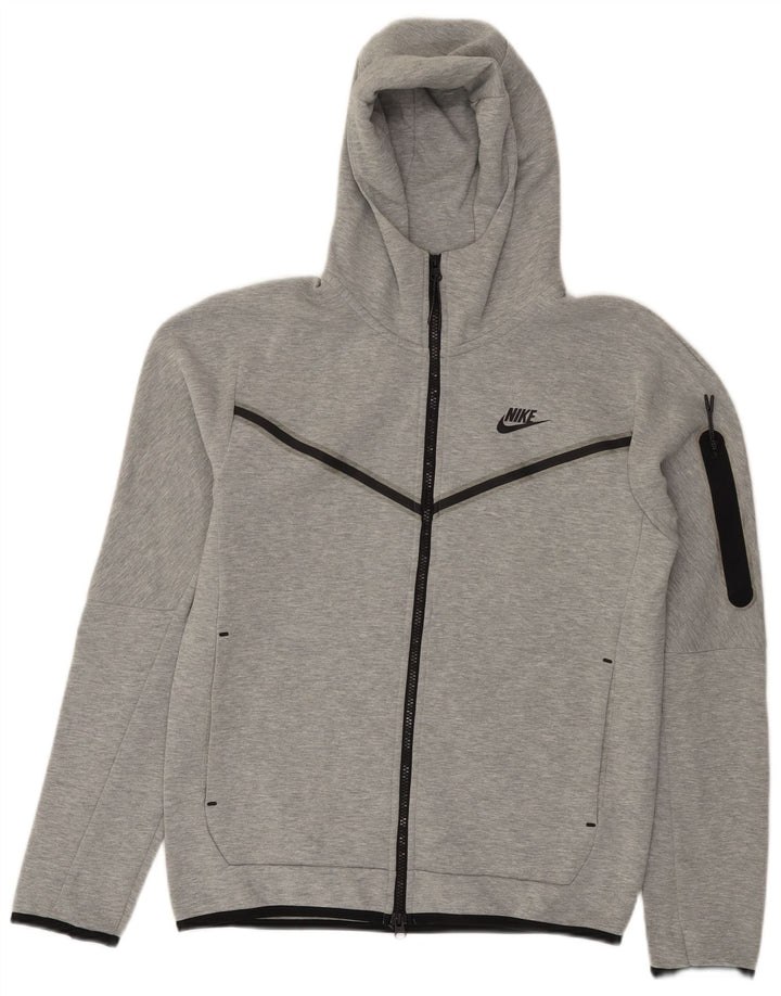 Nike Herren-Kapuzenpullover mit Reißverschluss, klein, grau gefleckte Baumwolle
