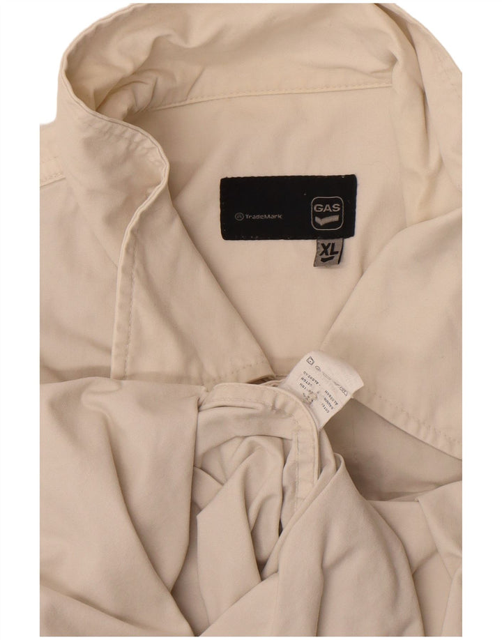 Gas Herren Bomberjacke UK 42 XL Off White Baumwolle