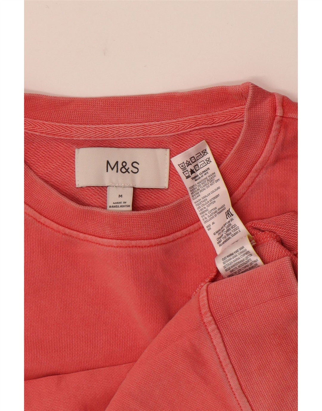 Marks & Spencer Herren-Sweatshirt-Pullover aus mittelrosa Baumwolle