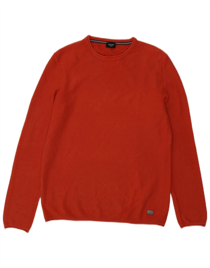 JOOP Herren-Pullover mit Rundhalsausschnitt, Größe S, Orange