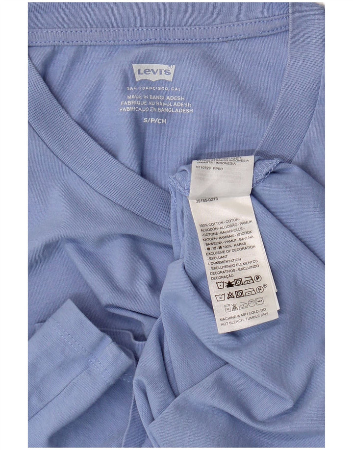 Levi's Damen T-Shirt Top UK 10 Small Blau Baumwolle