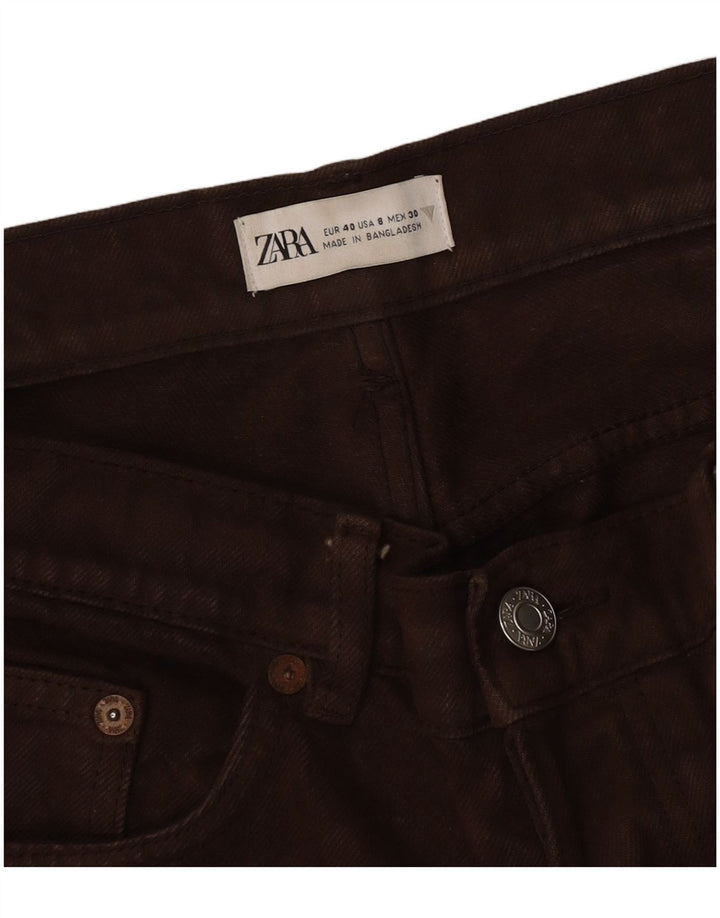 Zara Damen High Rise Straight Jeans EU 40 Medium W30 L28 Braun