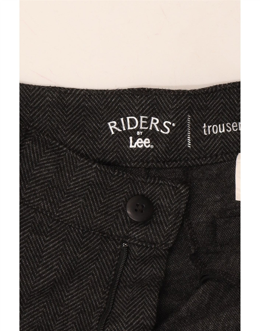 LEE Womens Riders Casual Trousers US 10 Large W30 L30 Grey Herringbone Vintage Lee and Second-Hand Lee from Messina Hembry 
