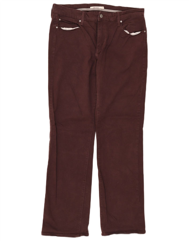 LEVI'S Damen 505 Straight Jeans W32 L32 Kastanienbraun Baumwolle