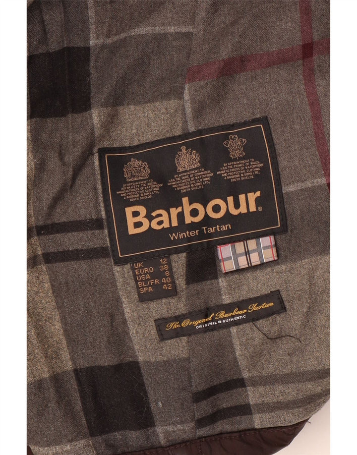 BARBOUR Damen Winter Tartan Steppjacke mit Kapuze UK 12 Mittelbraun
