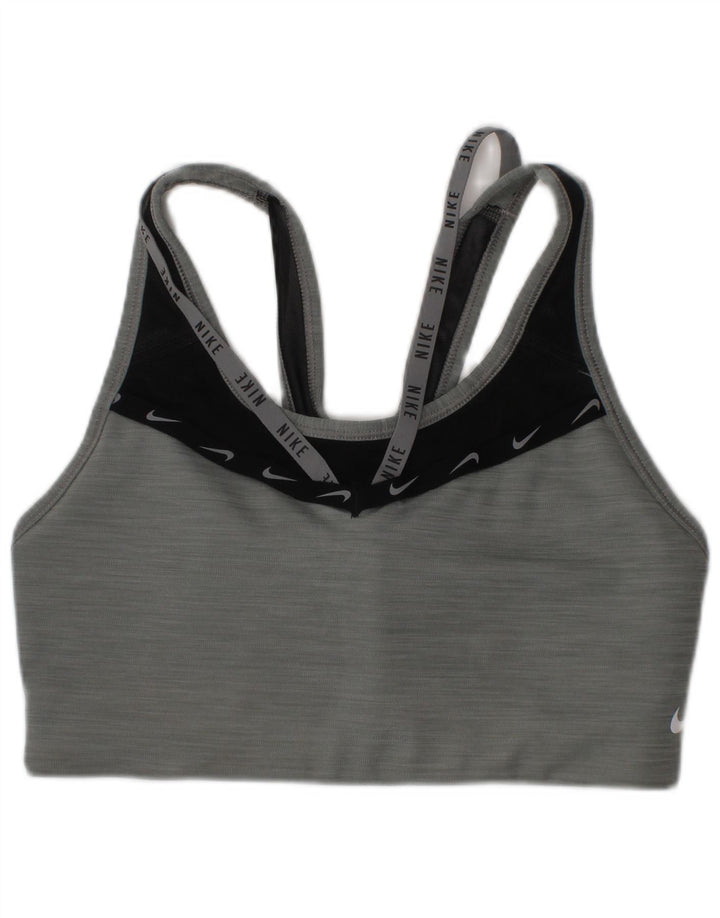 Nike Damen Graphic Sport-BH-Oberteil, Größe S, Grau, Sport