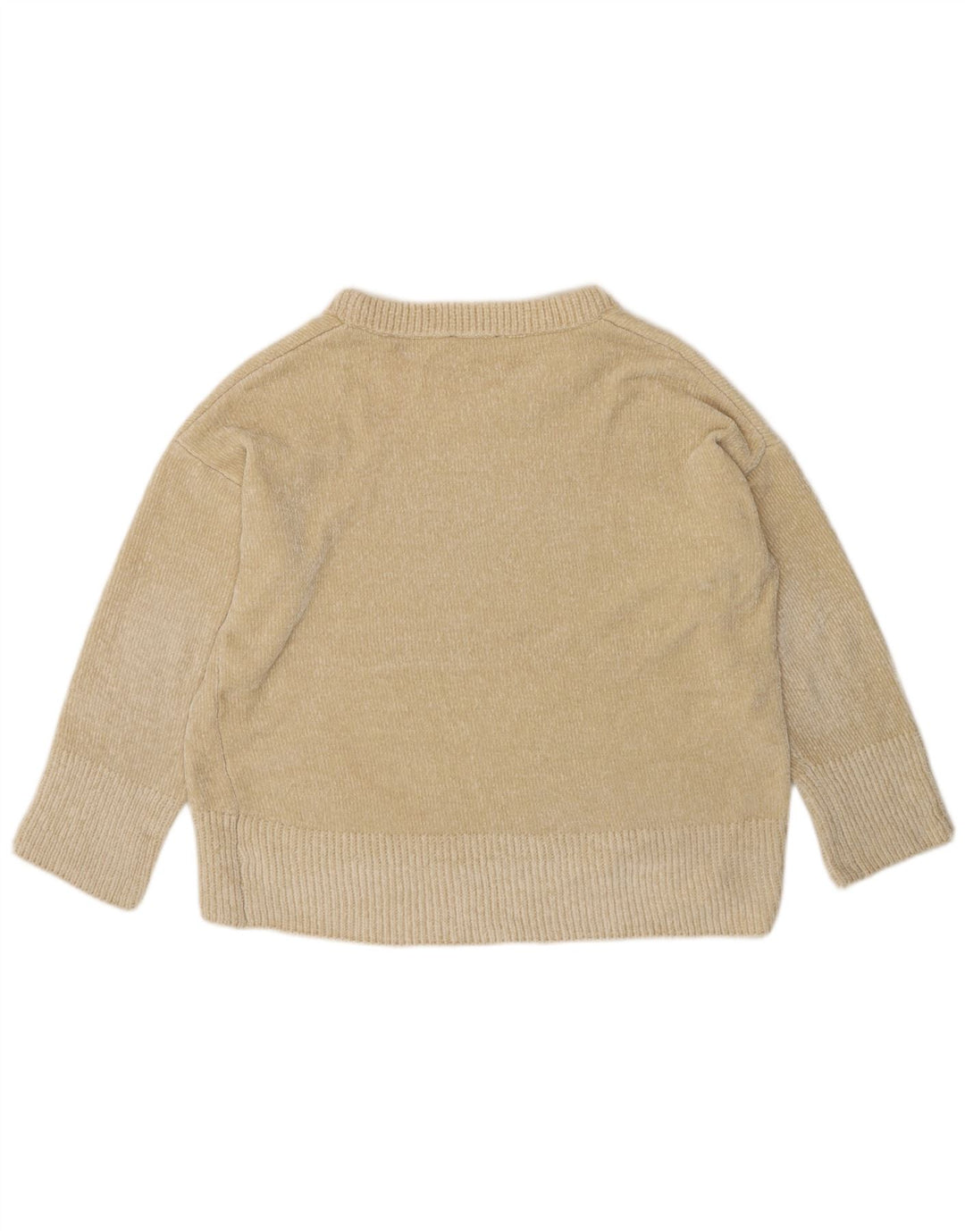 ZARA Damen-Pullover, übergroß, U-Boot-Ausschnitt, Gr. 14, Mittelbeige