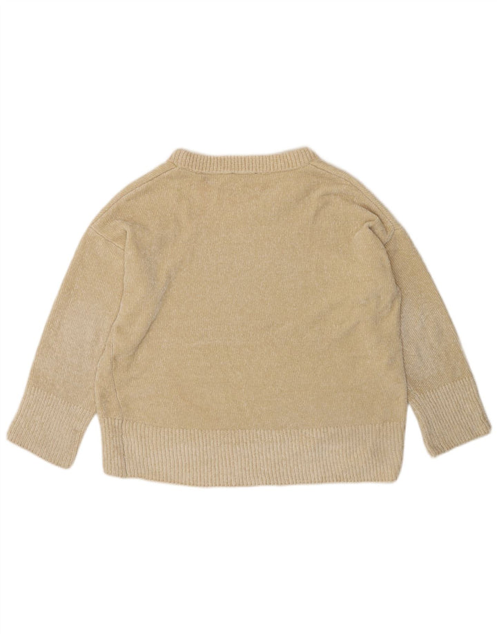 ZARA Damen-Pullover, übergroß, U-Boot-Ausschnitt, Gr. 14, Mittelbeige