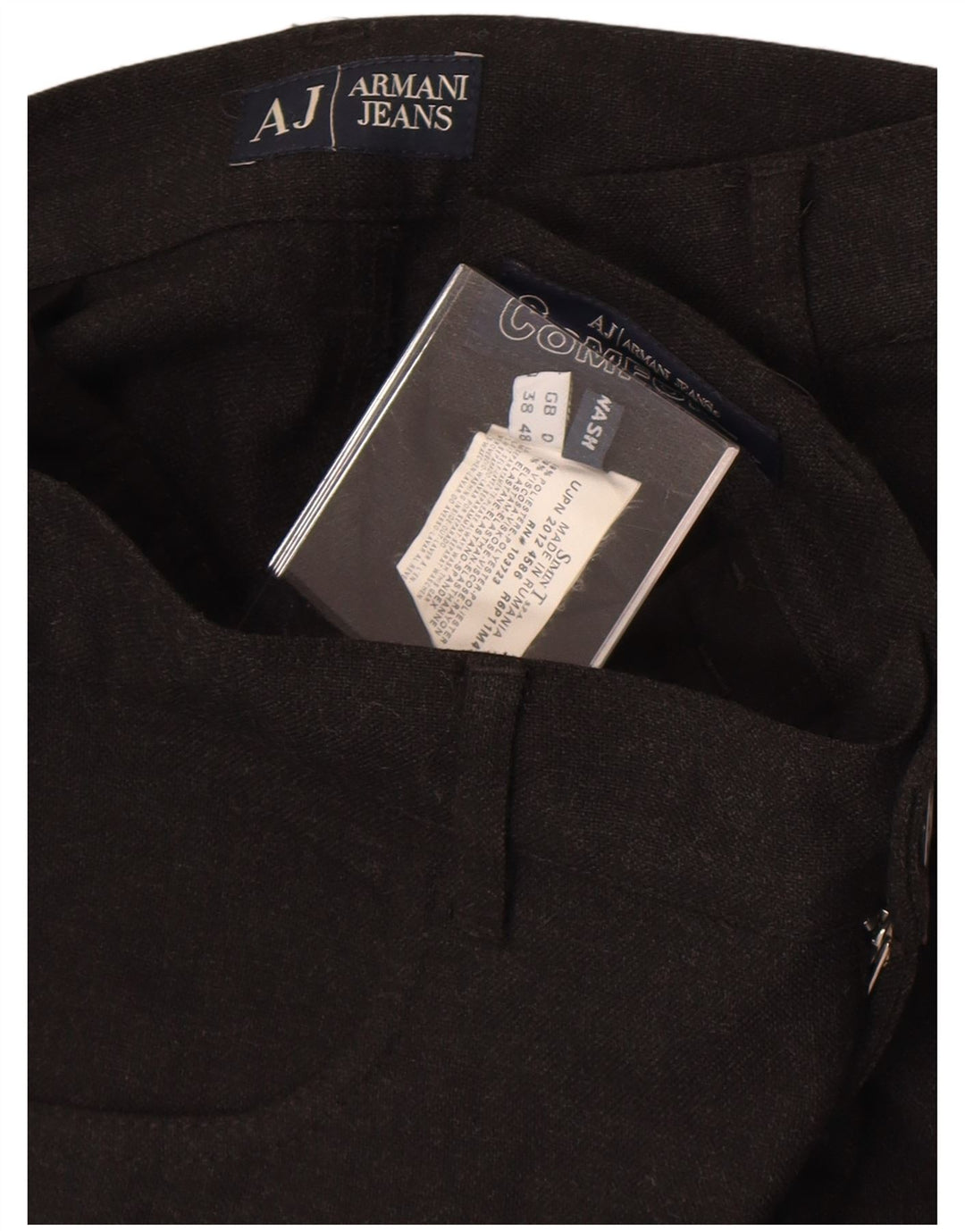 Armani Herren gerade Freizeithose IT 48 Medium W32 L27 Schwarz Polyester