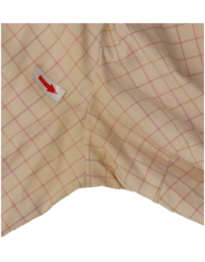 Gap Damen-Hemd mit 3/4-Ärmeln, UK 16, Größe L, beige kariert