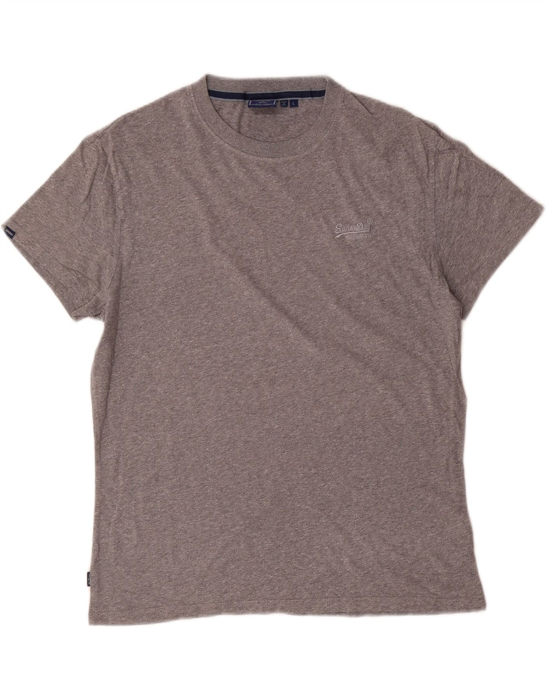 Superdry Damen T-Shirt-Oberteil UK 16 Large Grau gefleckte Baumwolle