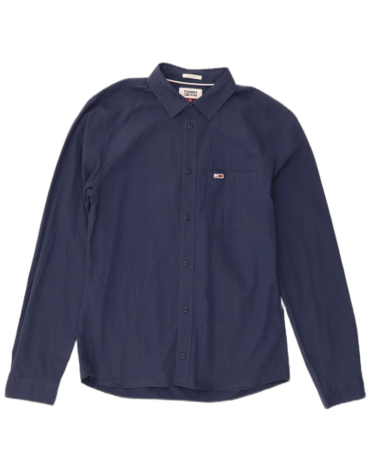 Tommy Hilfiger Herren-Hemd mit normaler Passform, mittelmarineblau