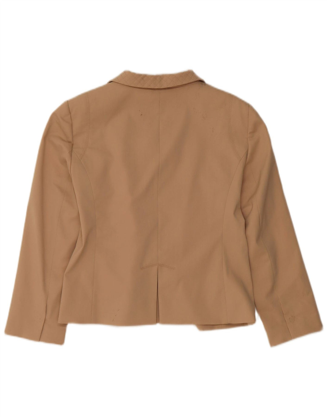 SCHUMACHER Womens Blazer Jacket UK 14 Large Beige Virgin Wool
