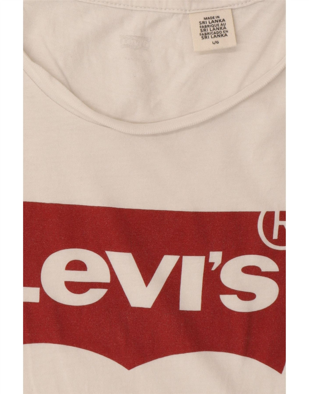 LEVI'S Damen Grafik-T-Shirt-Oberteil UK 14 Large Weiß