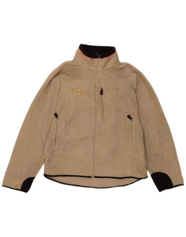Fila Herren Fleecejacke UK 40 Large Beige Colourblock Polyester