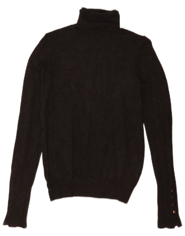 Zara Damen-Pullover mit Rollkragen, Gr. 8, Größe S, graue Viskose