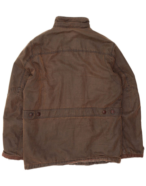 WHITE STUFF Herrenjacke aus gewachster Baumwolle, UK 40, große braune Baumwolle