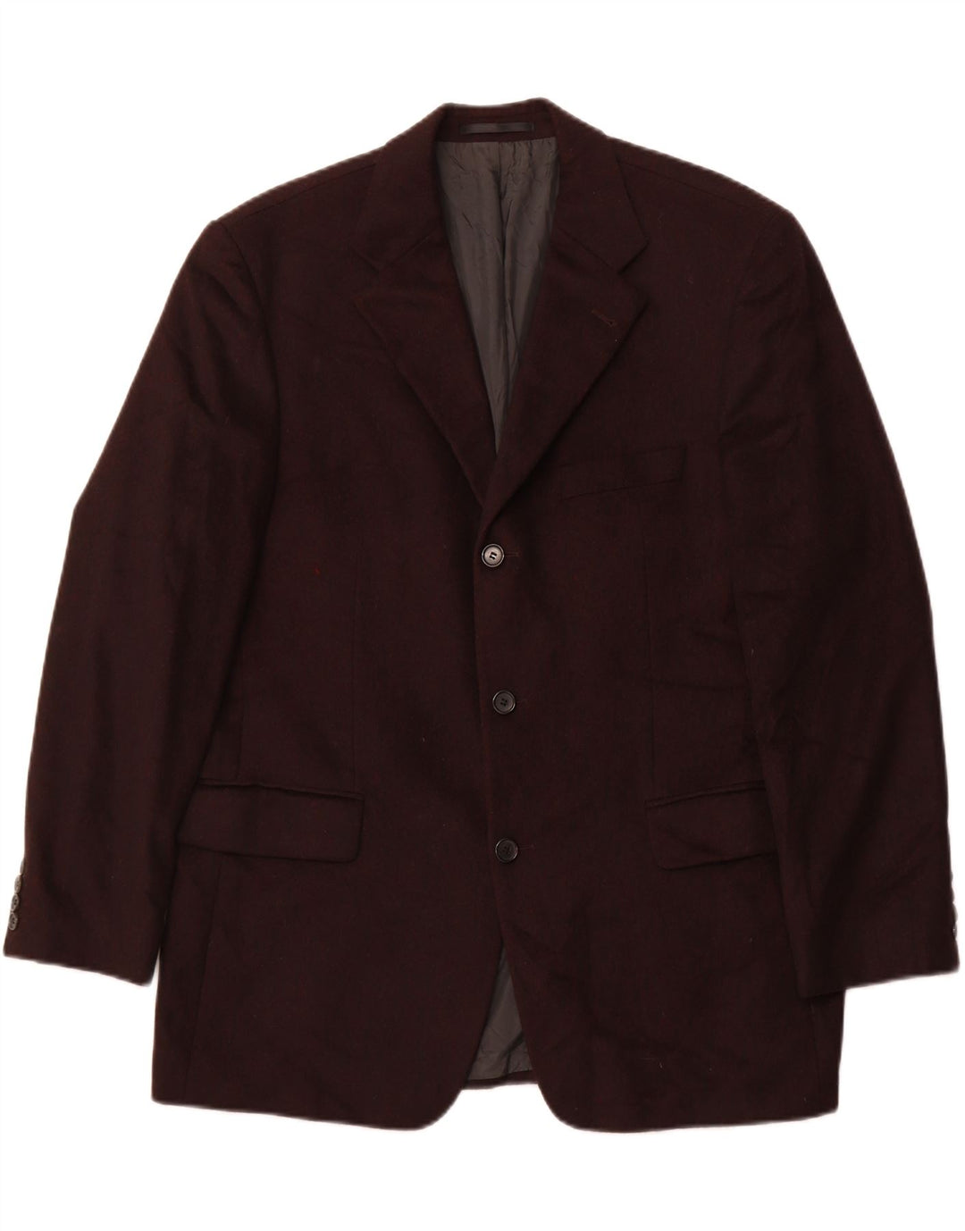 HUGO BOSS Herren-Blazer mit 3 Knöpfen, Größe 40, Burgunderrot, Schurwolle