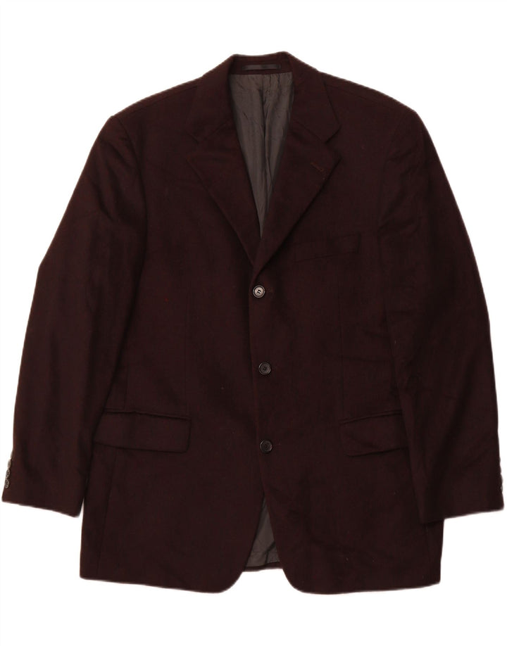 HUGO BOSS Herren-Blazer mit 3 Knöpfen, Größe 40, Burgunderrot, Schurwolle