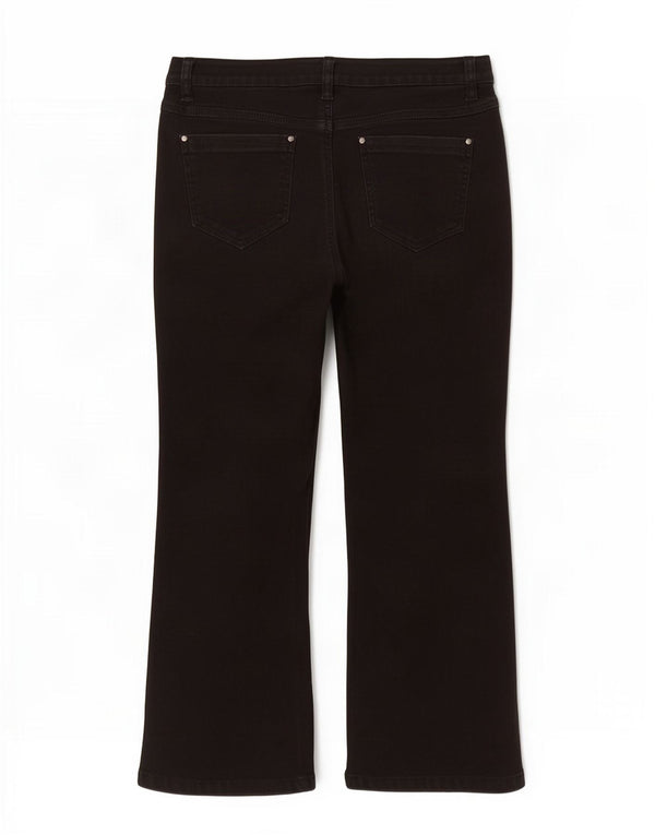 M&Co Damen Petite Bootcut Jeans UK 14 Large W30 L28 Schwarze Baumwolle
