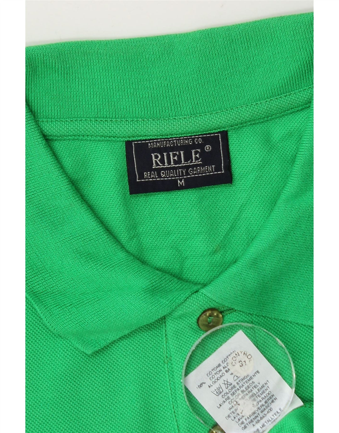 Rifle Herren-Poloshirt aus mittelgrüner Baumwolle