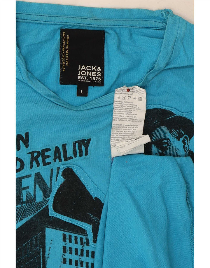 Jack & Jones Baltimore Graphic T-Shirt für Herren, groß, aus blauer Baumwolle