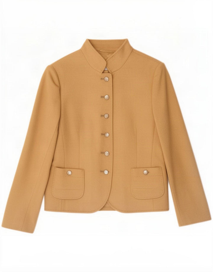 Basler Damen-Blazerjacke mit 6 Knöpfen, UK 12, Mittelbeige, klassische Schurwolle