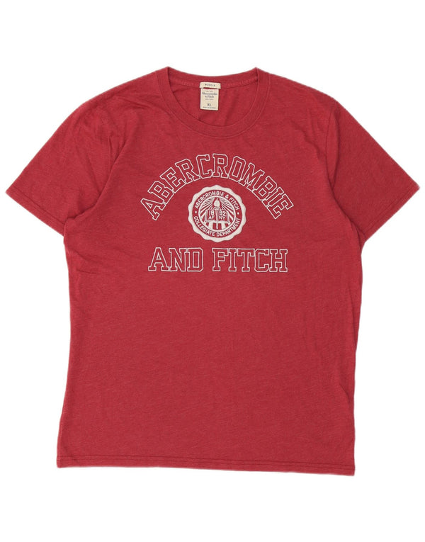 Abercrombie & Fitch Herren Muscle Graphic T-Shirt Top XL Rot Baumwolle