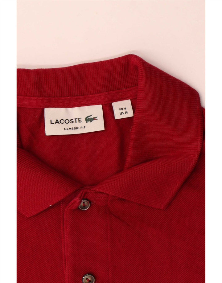 Lacoste Herren-Poloshirt mit klassischer Passform, Größe 4, mittelrote Baumwolle