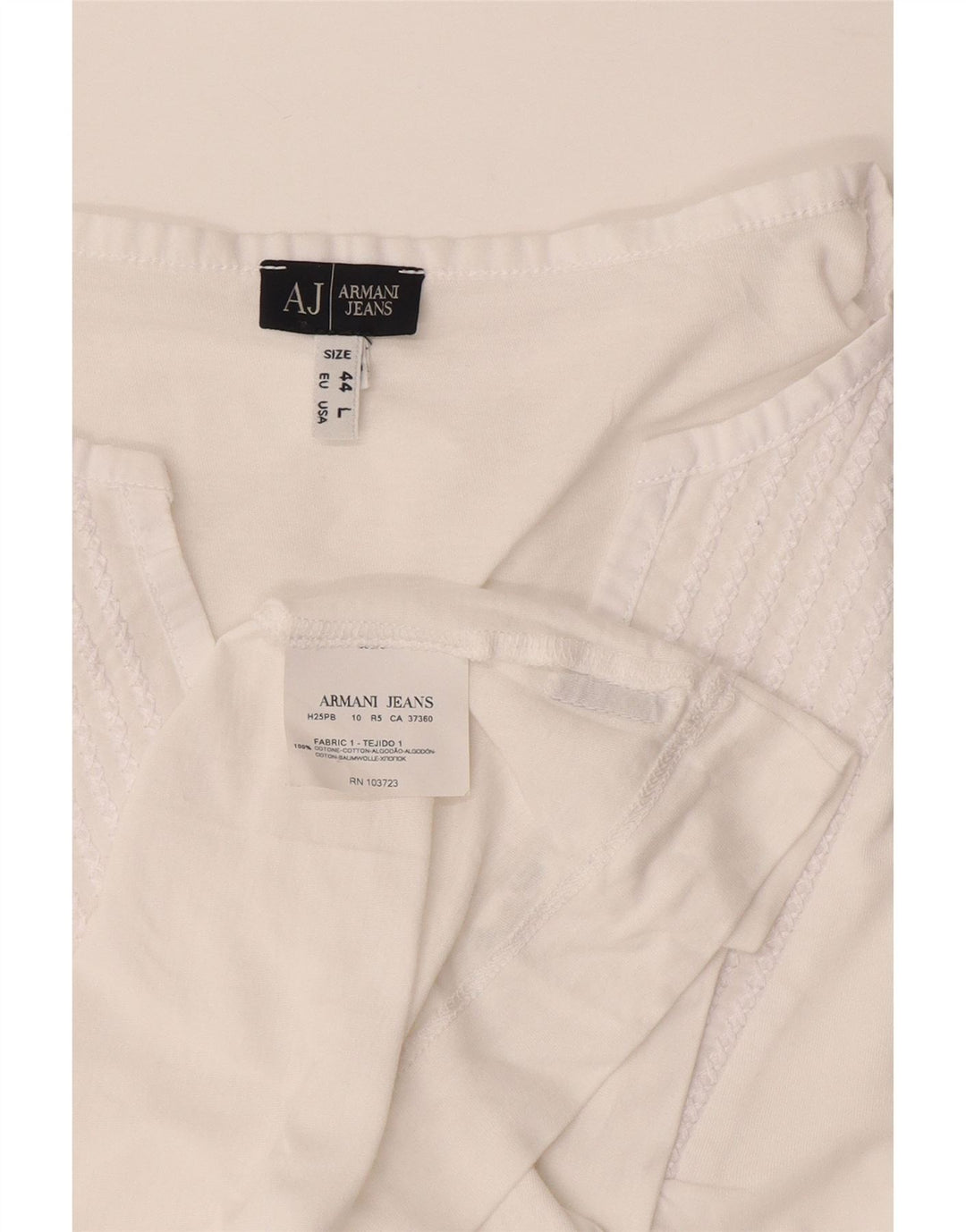 Armani Jeans Damen Bluse Top UK 16 Large Weiße Baumwolle