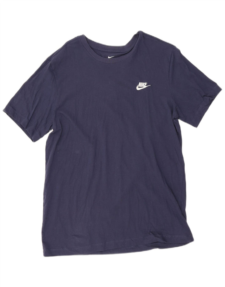 Nike Herren T-Shirt Top Large Marineblau Baumwolle