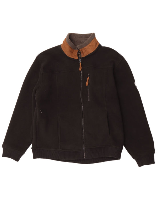 Atlas For Men Herren-Fleecejacke, groß, schwarzes Colourblock-Polyester