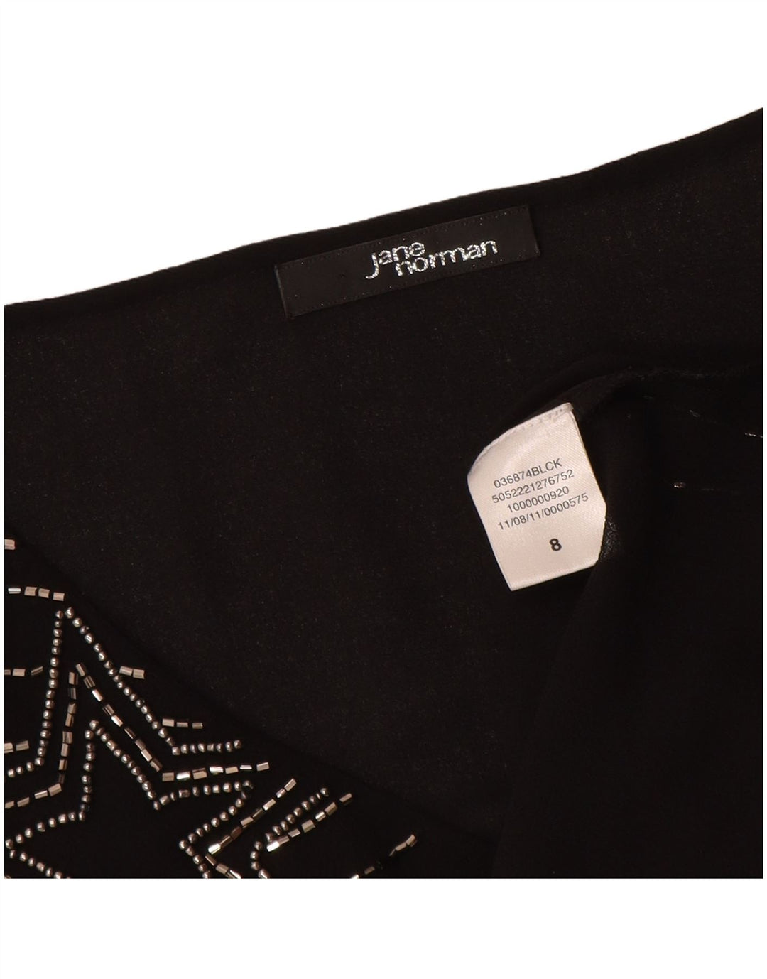 JANE NORMAN Ärmelloses Damen-Blusenoberteil UK 8 Small Schwarz gestreift